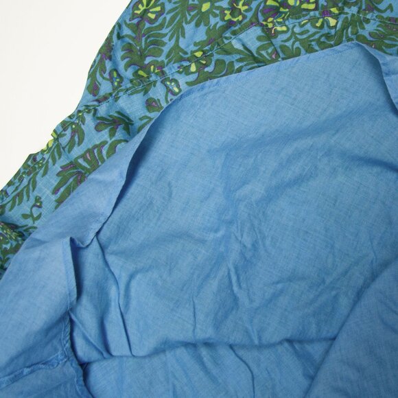 Vintage Gap Garden Floral Paisley Drop Waist Midi Ruffle Tank Dress Turquoise 6 - Picture 7 of 9